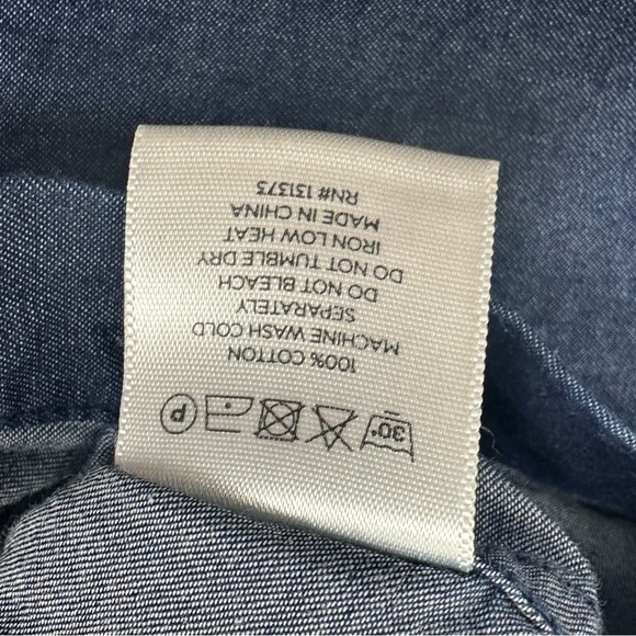 Saturdays NYC Mens XS Indigo Button-Down Collar Cotton Chambray Shirt - Picture 8 of 11